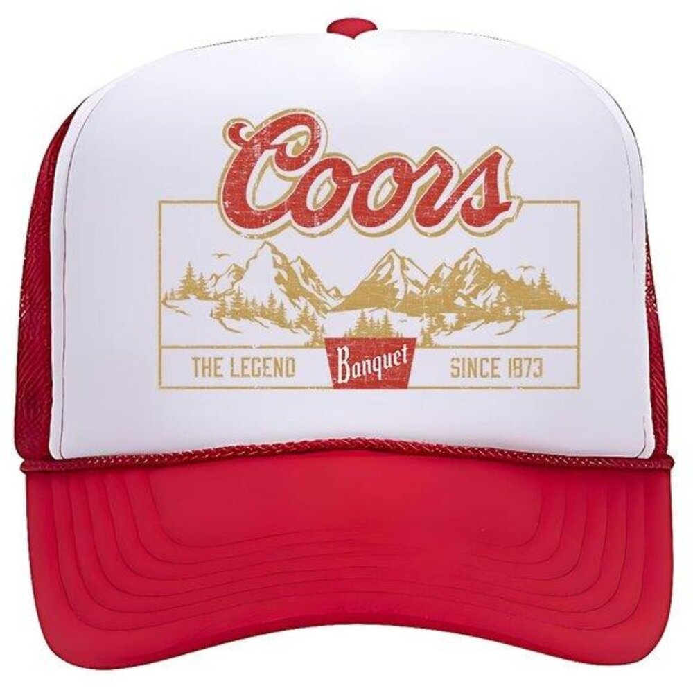 Retro Vintage Style 90s Classic Coors Banquet Foam Trucker Mesh Snapback Hat Cap - Picture 1 of 2